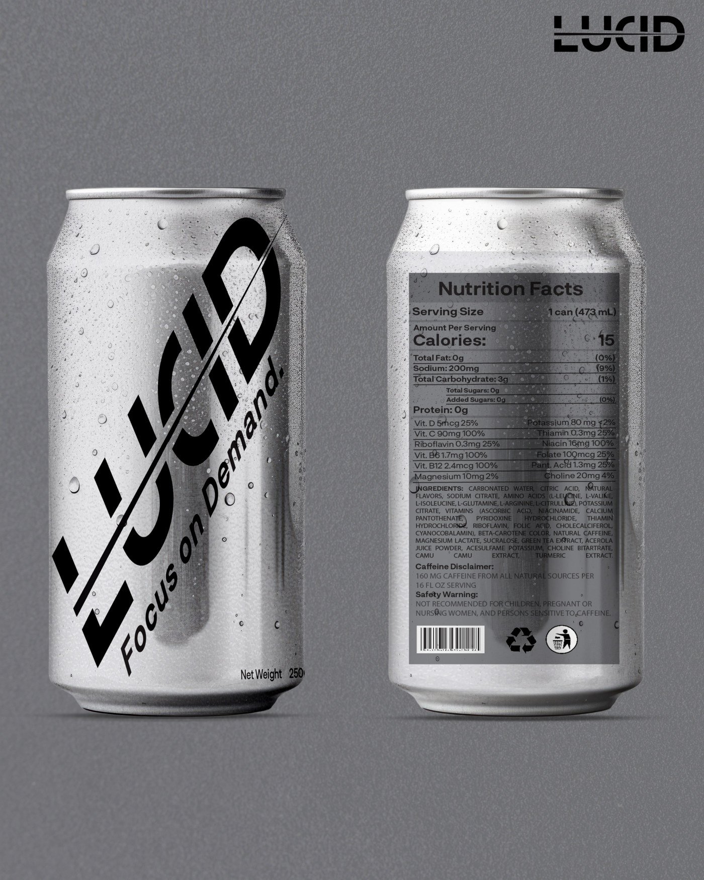 LUCID Focus Drink Branding