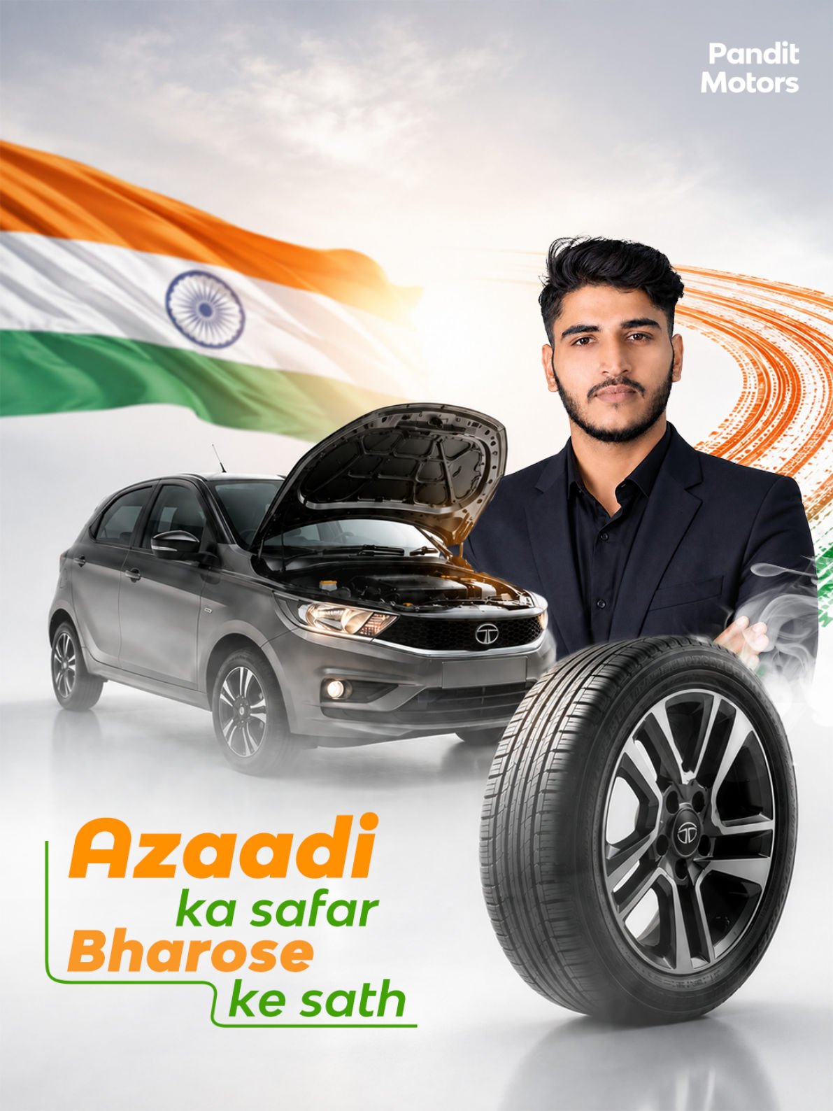 Pandit Motors Independence Day Creative